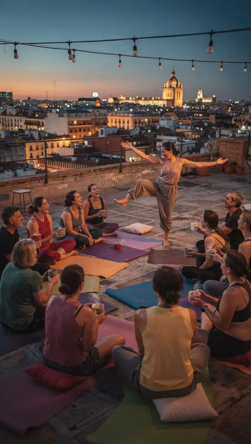 Un libro sobre técnicas de yoga para dormir mejor reposando sobre una mesa.