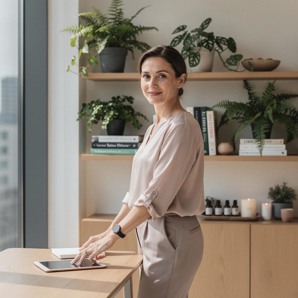 Taza de té de hierbas junto a una cama decorada para promover un mejor sueño.